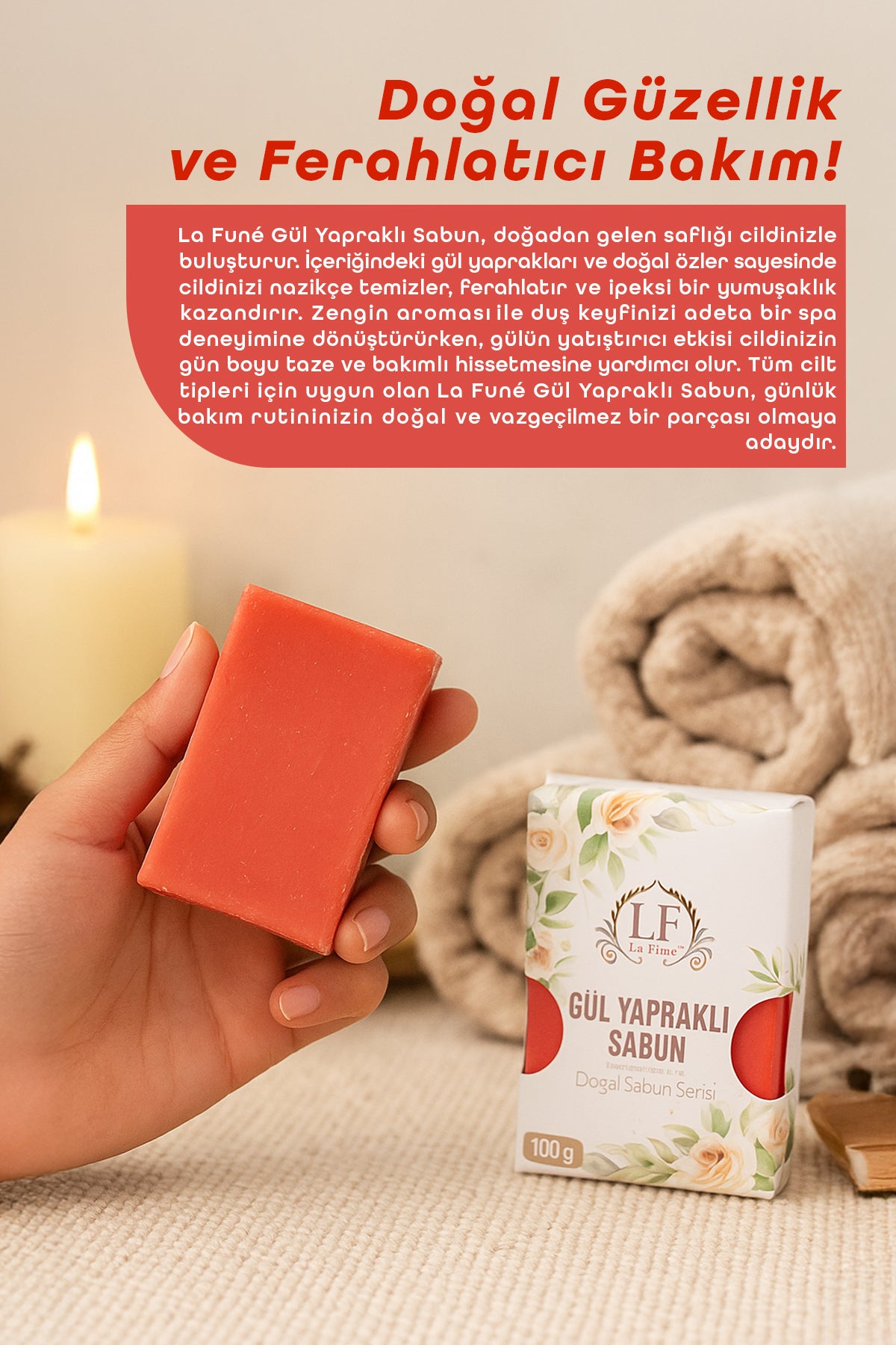 LA FUNE-Gül Yapraklı Nemlendirici Sabun 100GR