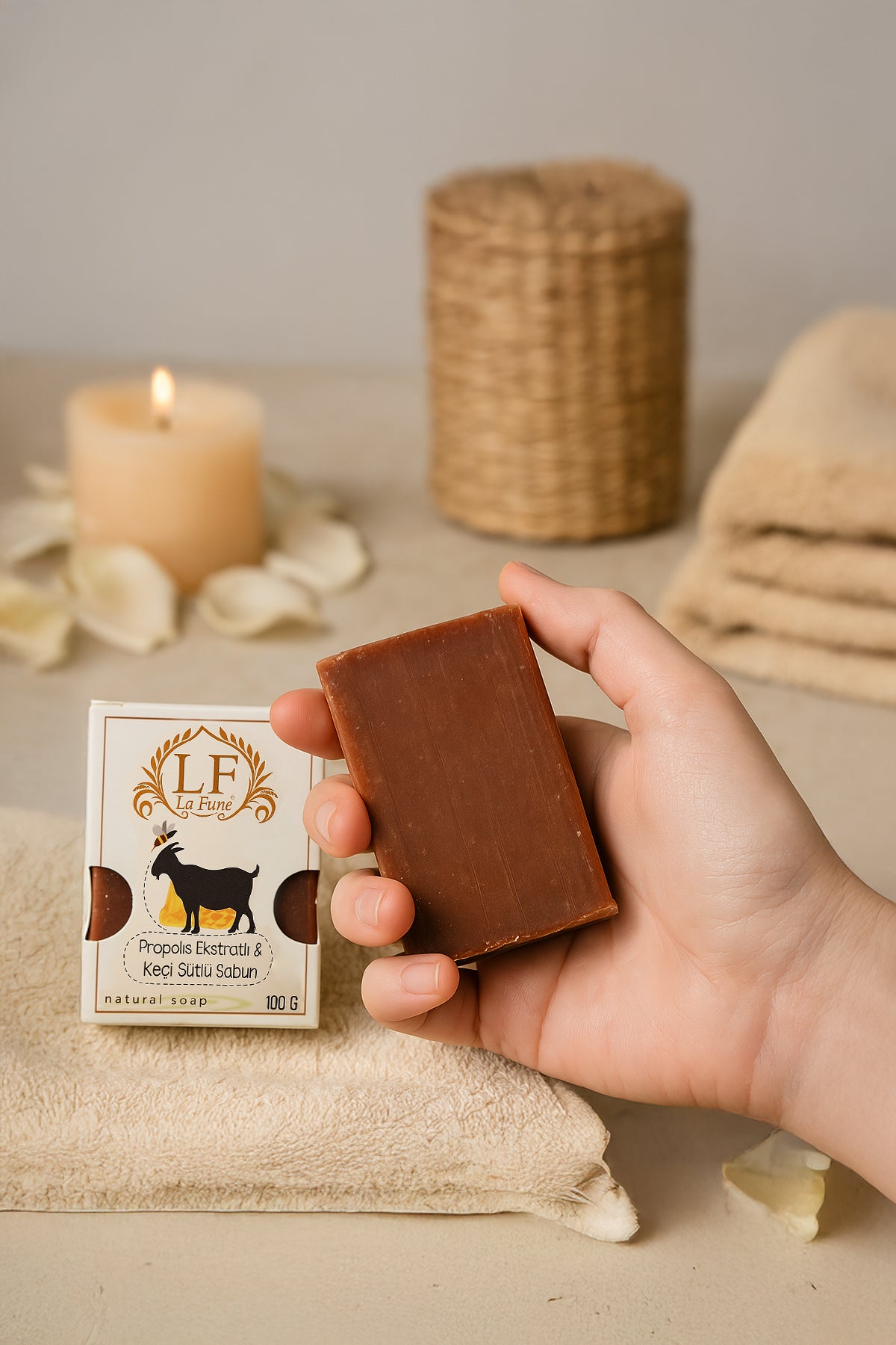 LA FUNE - Propolis Özlü ve Keçi Sütlü  Arındırıcı Sabun 100gr